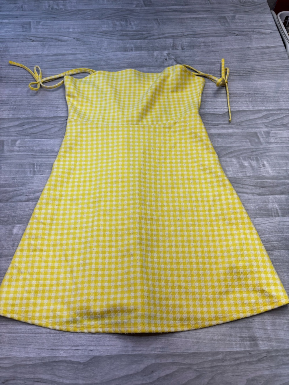 Divided Yellow Gingham Mini Dress Size Small